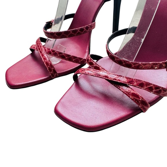 Gucci Authentic Snakeskin Leather Strappy Heels - Picture 3 of 14